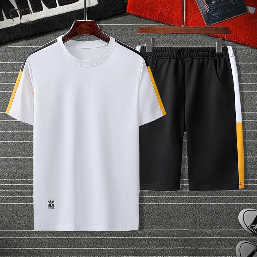 set short sleeve t shirt men tracksuit summer two pieces sporting track suit male sets patchwork tee shorts mens, Gray
set short sleeve t shirt men tracksuit summer two pieces sporting track suit male sets patchwork tee shorts mens, Gray