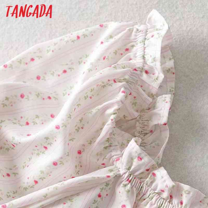 Women Floral Print Summer Crop Short Sleeve Chic Female Sexy Slim Shirt Tops 3D48 210416