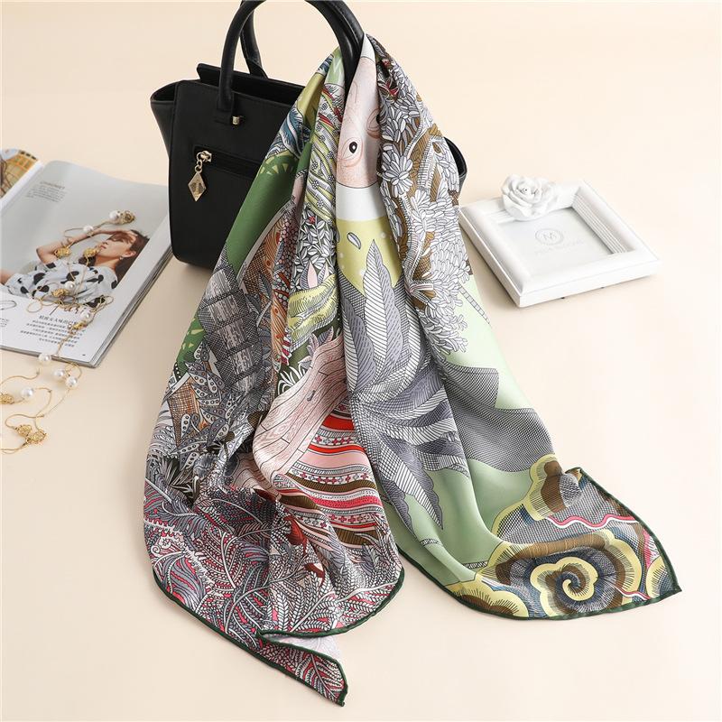 Scarves Twill Large Scarf Women Handmade Curling Silk Shawl Fashion Print Beach Square Bandana Foulard Pareo
Scarves Twill Large Scarf Women Handmade Curling Silk Shawl Fashion Print Beach Square Bandana Foulard Pareo