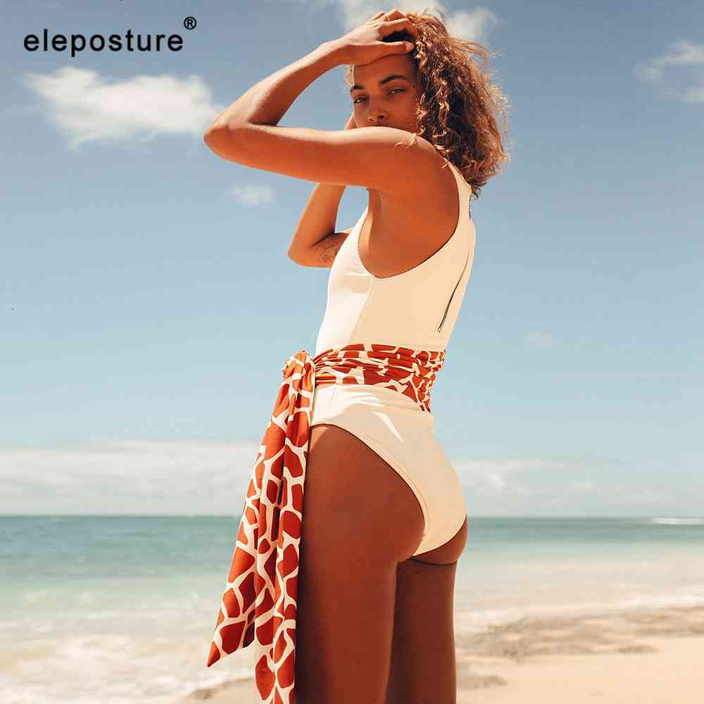 Swimsuit Female Sexy Bandage Swimwear Women Zipper Bathing Suits Summer Beach Wear Swimming Suit Monokini XL 210521