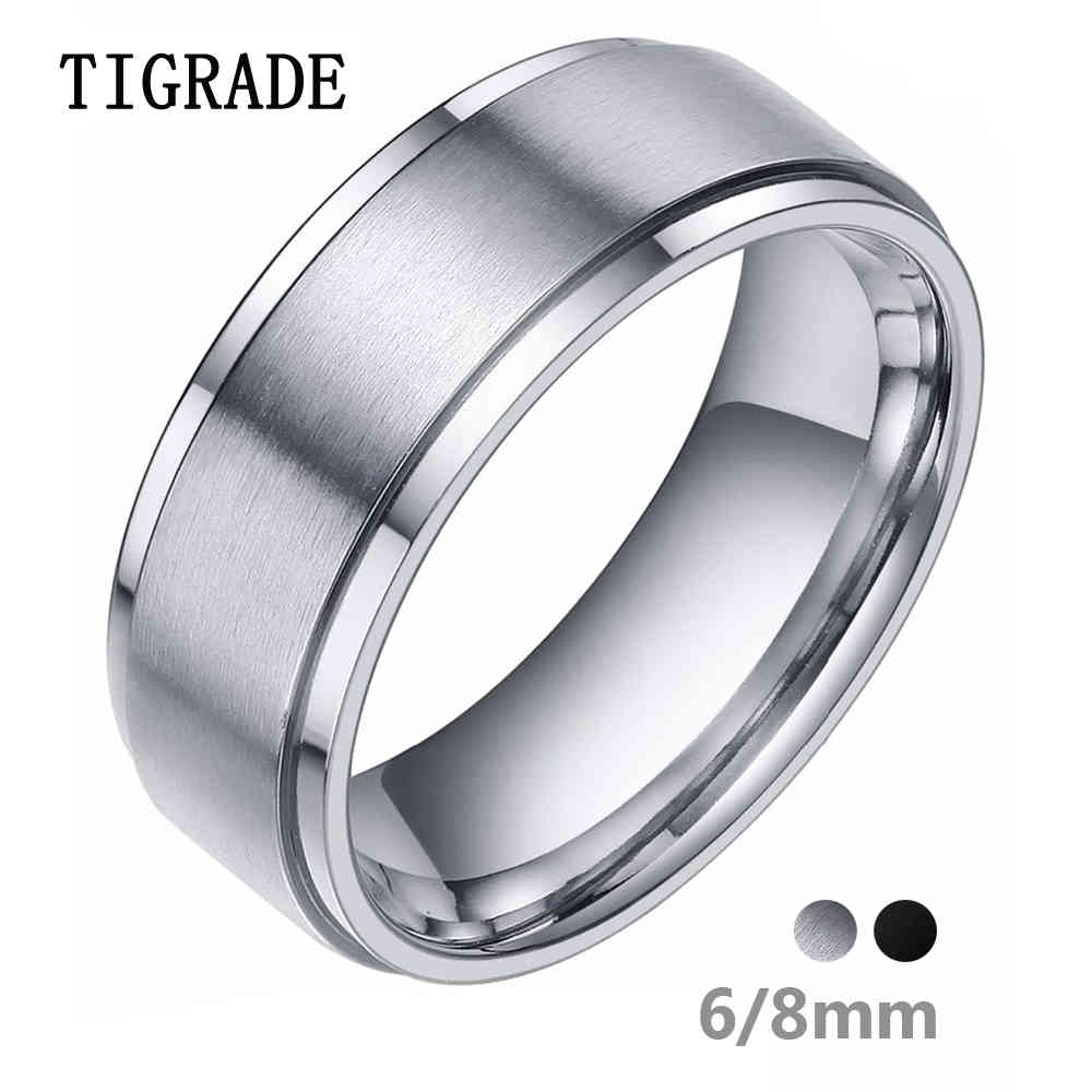 Tigrade 6/8mm Silver Color Tungsten Carbide Ring Men Black Brushed Wedding Band Male Engagement Rings For Women Fashion bague
Tigrade 6/8mm Silver Color Tungsten Carbide Ring Men Black Brushed Wedding Band Male Engagement Rings For Women Fashion bague