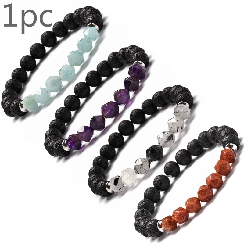 Classic Bead Wristband Star Cut Stone Bracelet Howlite Malachite Black Rutilated Quartz Carnelian Grade Faceted Beads Bangle
Classic Bead Wristband Star Cut Stone Bracelet Howlite Malachite Black Rutilated Quartz Carnelian Grade Faceted Beads Bangle