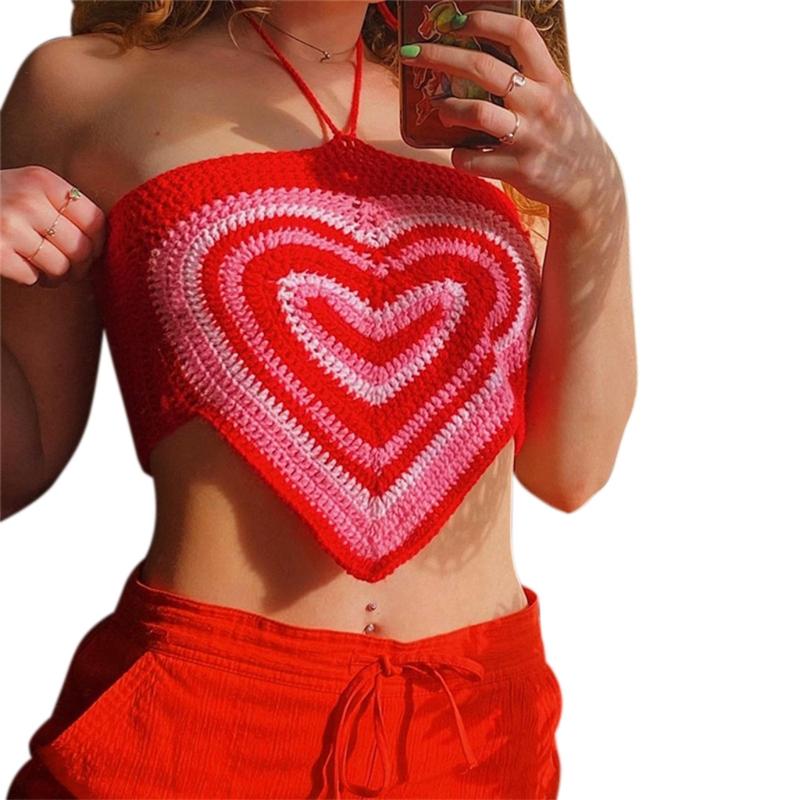 Women's Tanks & Camis Women Sexy Halter Neck Crop Top Sweet Love Heart Crochet Knitted Camisole Off Shoulder Criss Cross Lace-Up Back Bralet, Green
Women's Tanks & Camis Women Sexy Halter Neck Crop Top Sweet Love Heart Crochet Knitted Camisole Off Shoulder Criss Cross Lace-Up Back Bralet, Green
