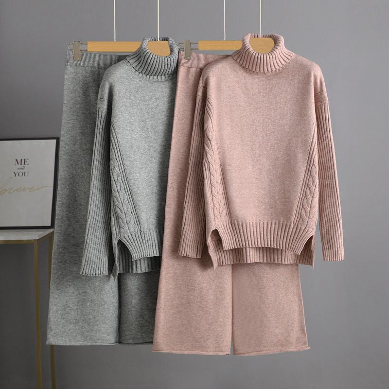 Women's Two Piece Pants Winter Thick Women Suits Set Loose Turtleneck Twist Pullover Sweaters And Long Knitted Wide Leg Sets Sportsuits, White
Women's Two Piece Pants Winter Thick Women Suits Set Loose Turtleneck Twist Pullover Sweaters And Long Knitted Wide Leg Sets Sportsuits, White