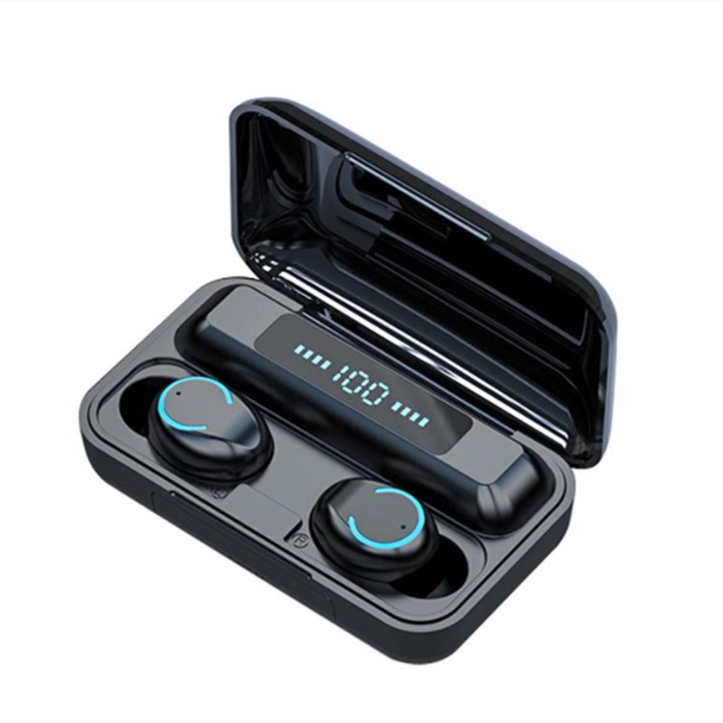 F9 Bluetooth Earbuds Earphone TWS 5.0 Wireless Headphones With 1200 mAh Charging Case led display Stereo Headset for cellphones, Light blue
F9 Bluetooth Earbuds Earphone TWS 5.0 Wireless Headphones With 1200 mAh Charging Case led display Stereo Headset for cellphones, Light blue