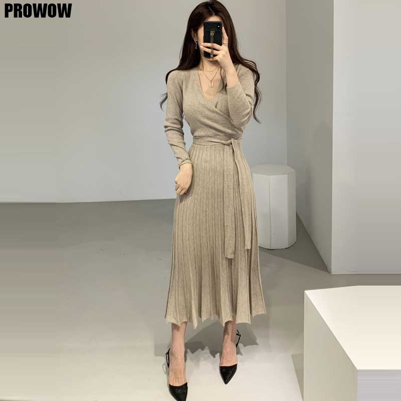 french lady v-neck slim straps dress one-piece elegant knitted sweater dresses 2021 winter women long sleeve dress long dress, Black;gray
french lady v-neck slim straps dress one-piece elegant knitted sweater dresses 2021 winter women long sleeve dress long dress, Black;gray