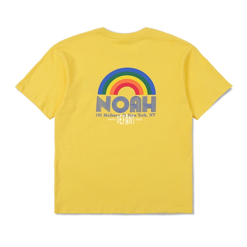NOAH High Street Fashion Rainbow T Shirt Men Women Lovers Casual Colored Letters Top Ees Round-neck T-shirts 210420