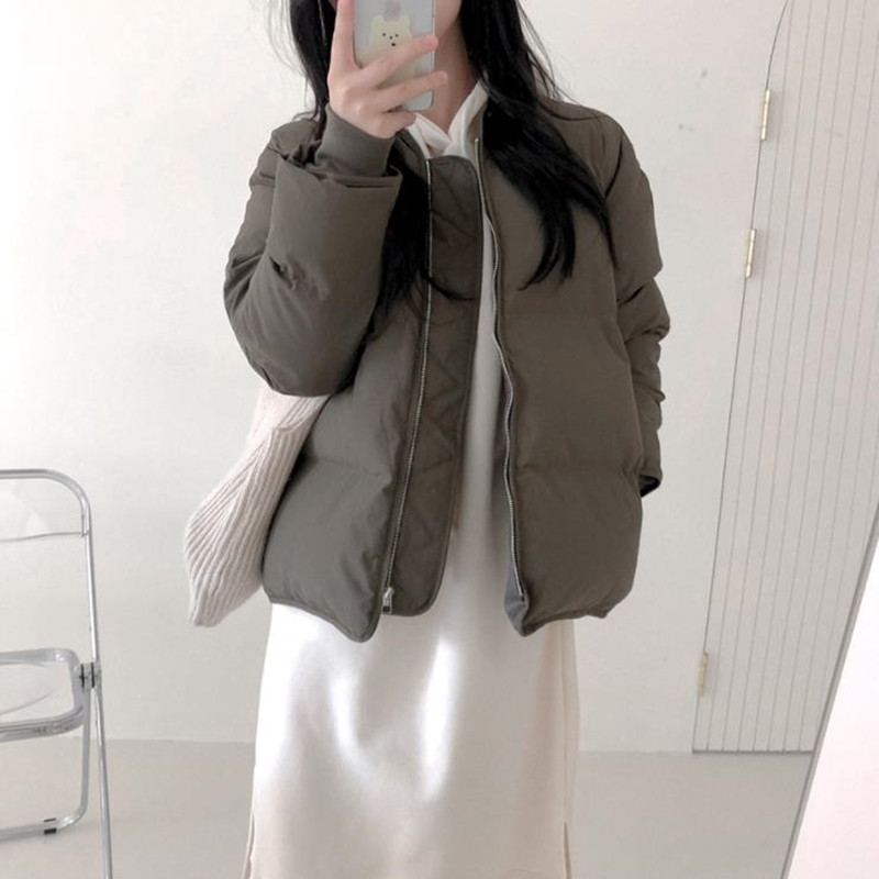 OL Autumn Winter Jacket Women Fashion Basic Bread Clothes Elegant Warm Coat Solid Loose Outwear Parkas Female 210421
