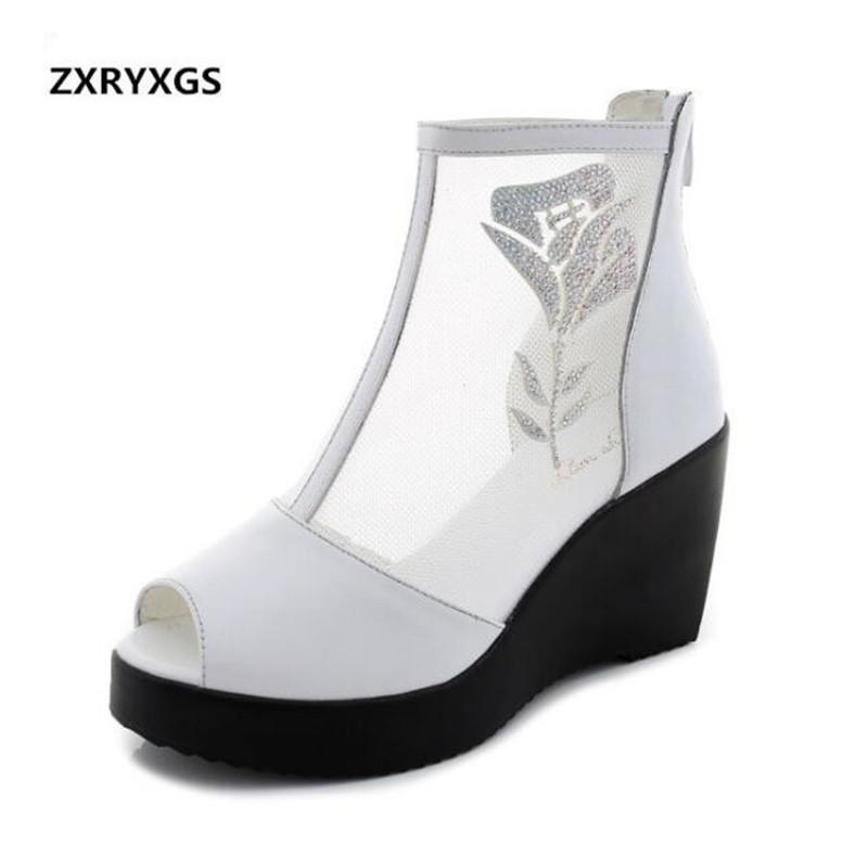 Breathable Mesh Real Leather Sandals Summer Boots Women Shoes Fashion 2021 Platform Wedges, Black
Breathable Mesh Real Leather Sandals Summer Boots Women Shoes Fashion 2021 Platform Wedges, Black