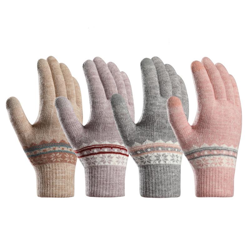 Five Fingers Gloves 2021 Winter Womens Warm Jacquard Knitted Full Finger Touch Screen Mittens Women' Thick Cycling Driving, Blue;gray
Five Fingers Gloves 2021 Winter Womens Warm Jacquard Knitted Full Finger Touch Screen Mittens Women' Thick Cycling Driving, Blue;gray