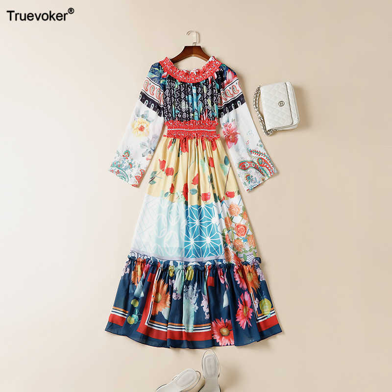 Truevoker European High End Runway Dress Lady Slash Collar Off The Shoulder Multicolor Print Midi Long Casual Female Robe 210602, Multi
Truevoker European High End Runway Dress Lady Slash Collar Off The Shoulder Multicolor Print Midi Long Casual Female Robe 210602, Multi