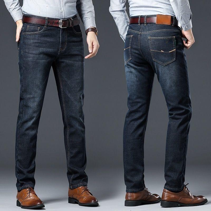 Mens Fashion Man Pant Streetwear Loose Straight Jeans Men's Stretch Business Casual Plus Size Slim Trousers Men Clothing Pants