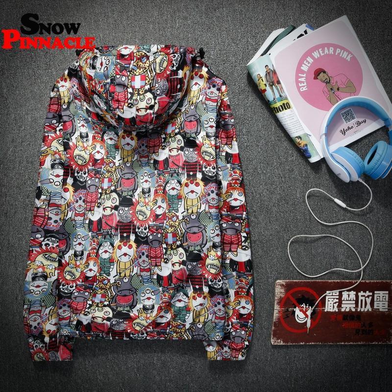 women jackets Winbreaker female Casual Hoodies Jackets Printed Clothes Woman's Hooded Windbreaker Outwear Streetwear 210524