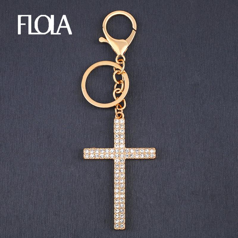 Keychains FLOLA Gold Big Cross Charms For Women Men Crystal Key Rings Accessories Car Bag Jewelry Porte Clef Croix Kcha06
Keychains FLOLA Gold Big Cross Charms For Women Men Crystal Key Rings Accessories Car Bag Jewelry Porte Clef Croix Kcha06