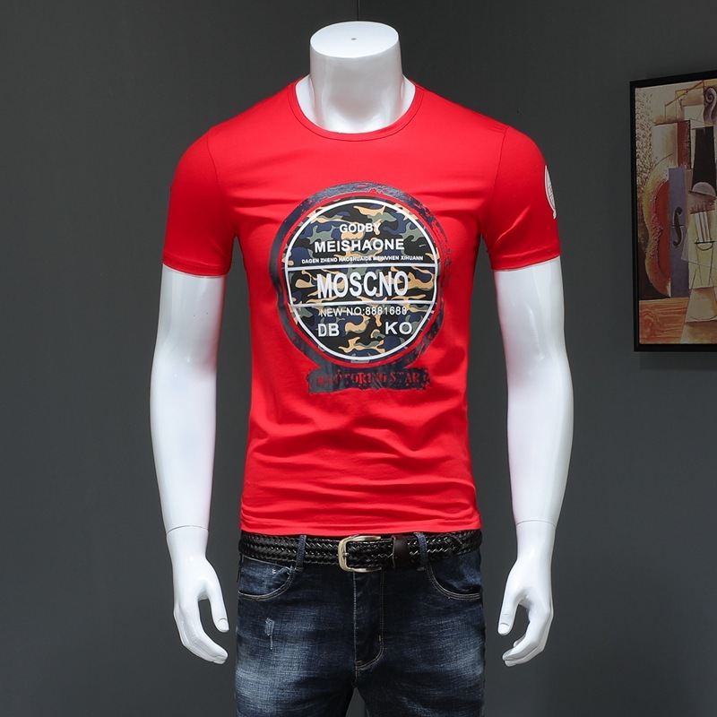 t shirt 2021 summer men's short sleeve round neck slim half printing trend red, White;black
t shirt 2021 summer men's short sleeve round neck slim half printing trend red, White;black