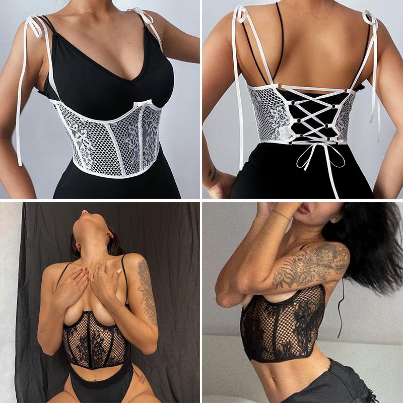 Belts Crop Vest Women Clothing Tops Breathable Off Shoulder Corset Retro Tank Sexy Printed Lace Waist Sealing, White
Belts Crop Vest Women Clothing Tops Breathable Off Shoulder Corset Retro Tank Sexy Printed Lace Waist Sealing, White