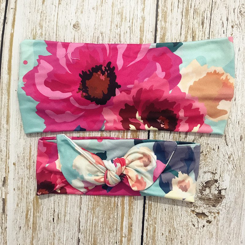 2pcs/set Mother & Daughter Mom Kids Baby Girl Bow Headband Hair Band Accessories Parent Child Family Headwear HeadBands Headdress 0448