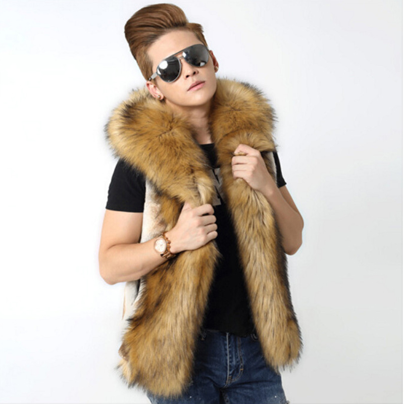 Men's Fur with A Cap and A Vest Imitation Fox Coat Short Vest Imitation Mink Trim Style Tide Fur Coat Men Jacket, Black;brown
Men's Fur with A Cap and A Vest Imitation Fox Coat Short Vest Imitation Mink Trim Style Tide Fur Coat Men Jacket, Black;brown