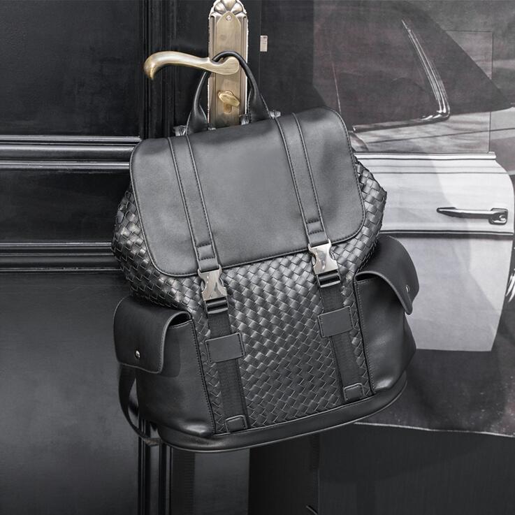 Factory wholesale men brand shoulder bag leisure pocket decoration student backpacks large woven fashion handbag street trend travel leather backpack, Black
Factory wholesale men brand shoulder bag leisure pocket decoration student backpacks large woven fashion handbag street trend travel leather backpack, Black