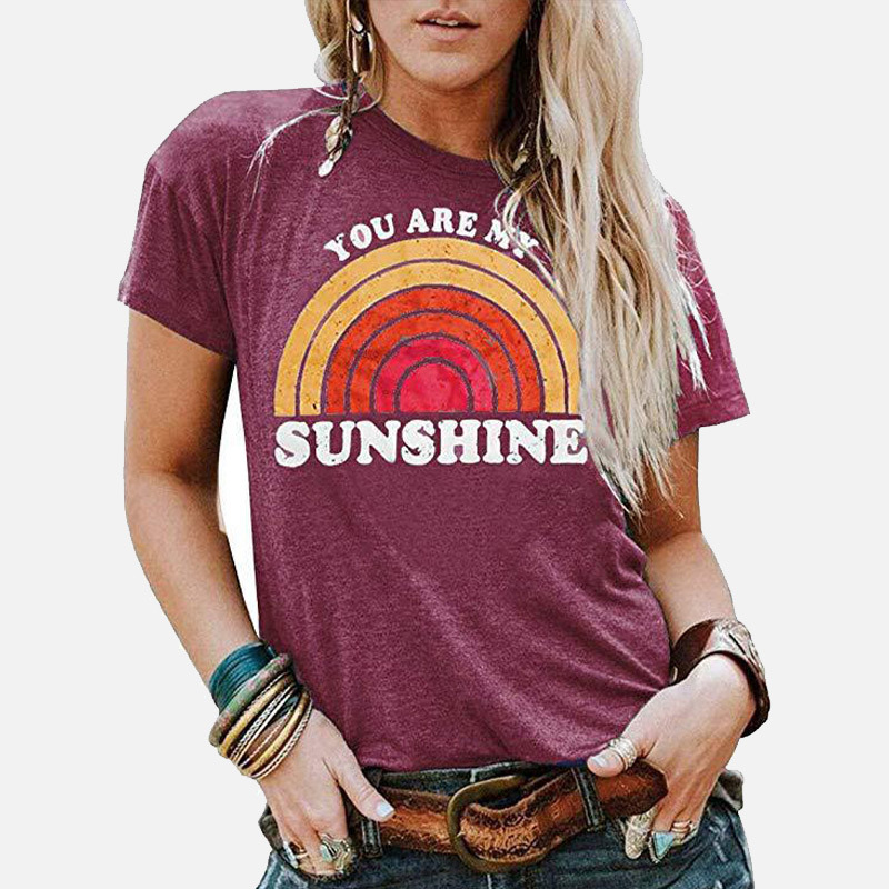 Rainbow Letter Print Short Sleeve Tshirt Women O-Neck Loose Tshirts Casual For Girls Summer Fashion Tops Woman Clothes 210518, Black
Rainbow Letter Print Short Sleeve Tshirt Women O-Neck Loose Tshirts Casual For Girls Summer Fashion Tops Woman Clothes 210518, Black