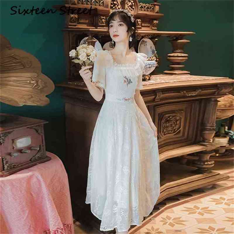 Lace Long Women Dress Elegant Sleeve Fairy Midi Fit and Flare Square Collar Evening Party Dresses Summer White 210603, Blue
Lace Long Women Dress Elegant Sleeve Fairy Midi Fit and Flare Square Collar Evening Party Dresses Summer White 210603, Blue