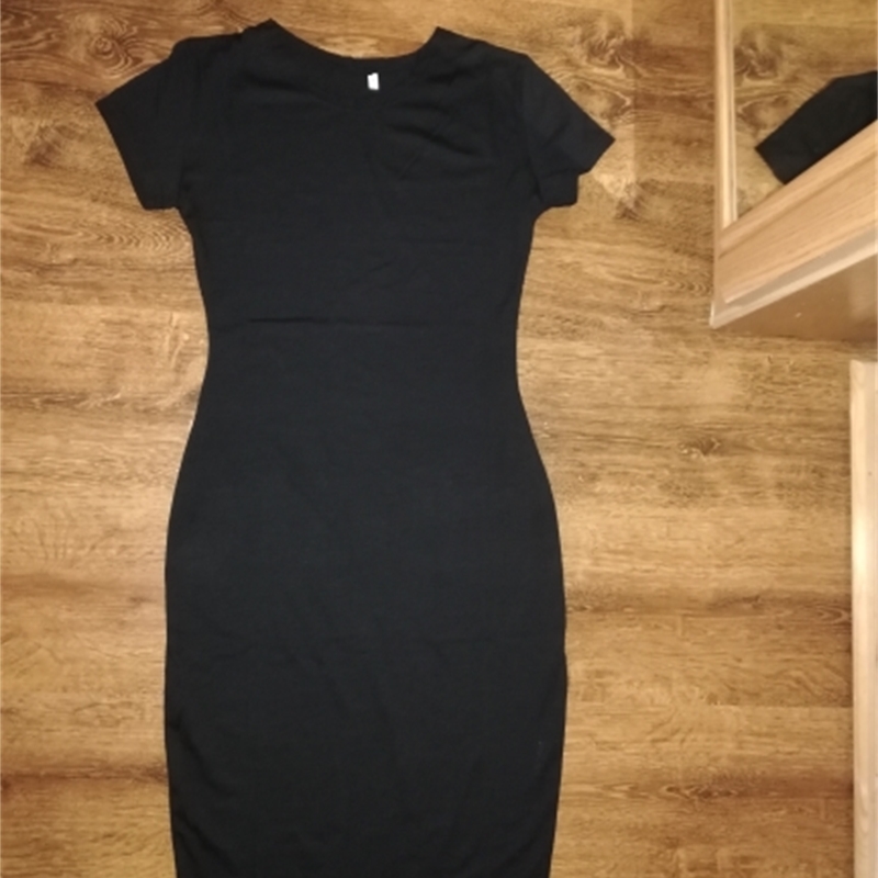 Womens Dress Vestido Summer Short Or Long Sleeve Slim Bodycon Tunic Round Neck Casual Pencil 210428