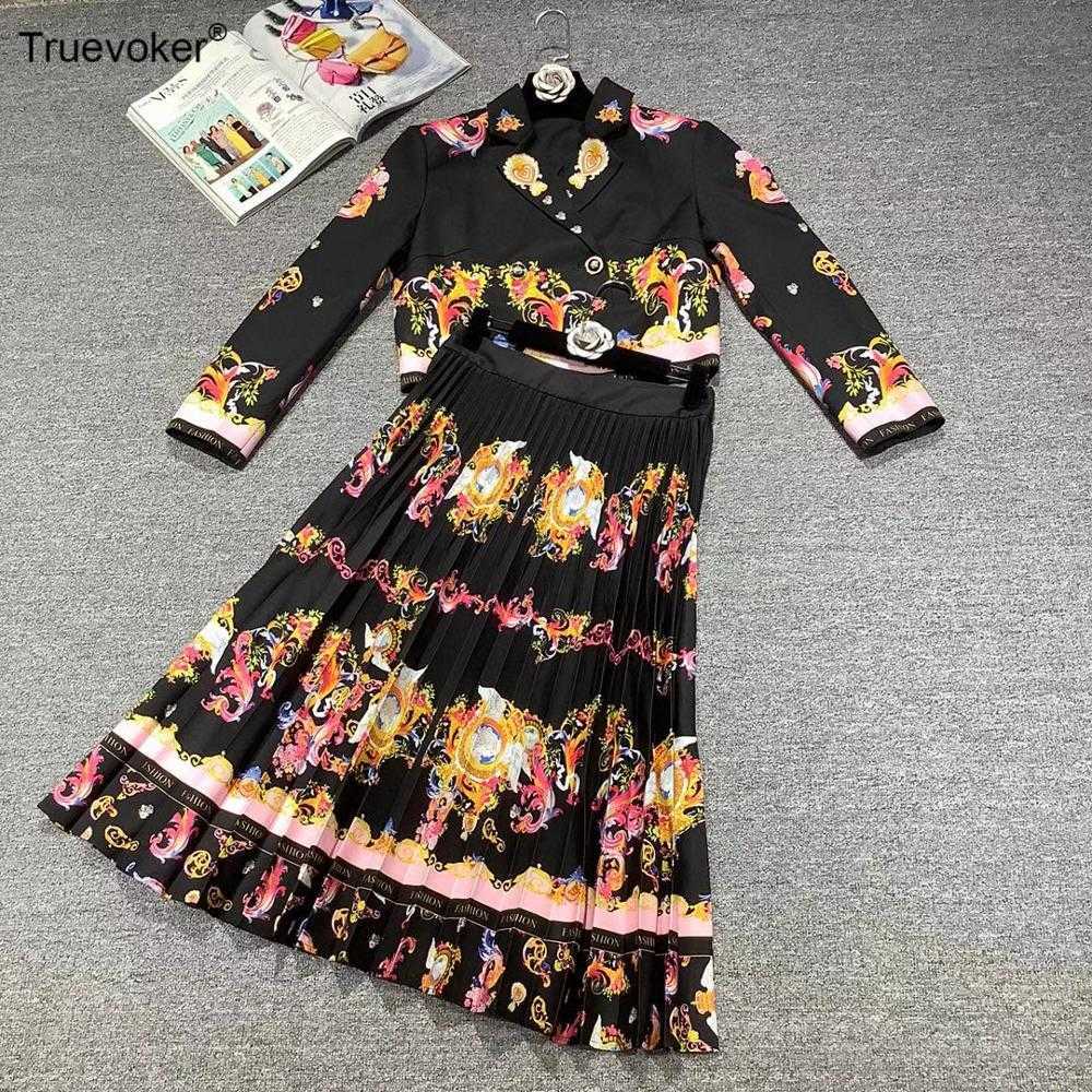 Truevoker Autumn Runway Fashion Women' Vintage Black Totem Print Jacket With Draped Midi Skirt Two Pieces Sets Suits 210602
Truevoker Autumn Runway Fashion Women' Vintage Black Totem Print Jacket With Draped Midi Skirt Two Pieces Sets Suits 210602