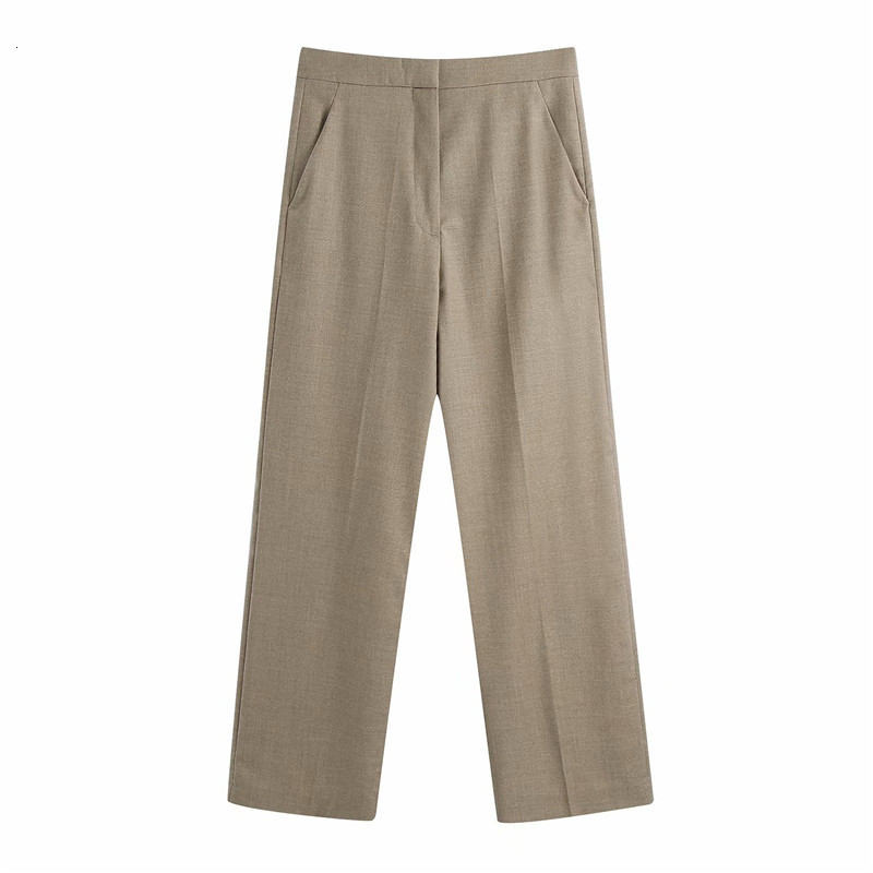 Women's Pants & Capris Women Casual High Waist Za Khaki Suits Female Elegant Back Double Pockets Zipper Spring Loose Trousers Chic
Women's Pants & Capris Women Casual High Waist Za Khaki Suits Female Elegant Back Double Pockets Zipper Spring Loose Trousers Chic