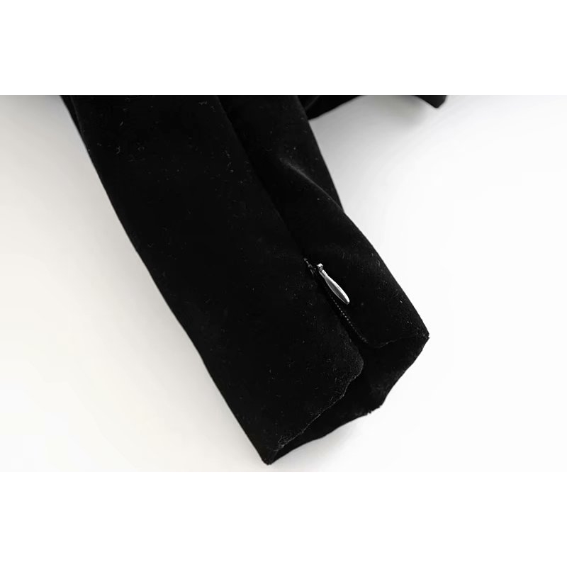 Nomikuma Elegant Velour Women Coat Autumn Winter Slim Jacket Korean Sweet Bowknot Puff Long Sleeve V-neck Outwear 6C917 210427