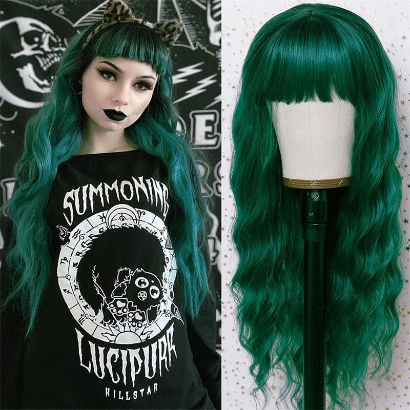 Green Synthetic Wig with Bangs Cosplay Perruques Simulation Human Hair Headband Wigs Wave Pelucas 22 Inches RXG9167
Green Synthetic Wig with Bangs Cosplay Perruques Simulation Human Hair Headband Wigs Wave Pelucas 22 Inches RXG9167