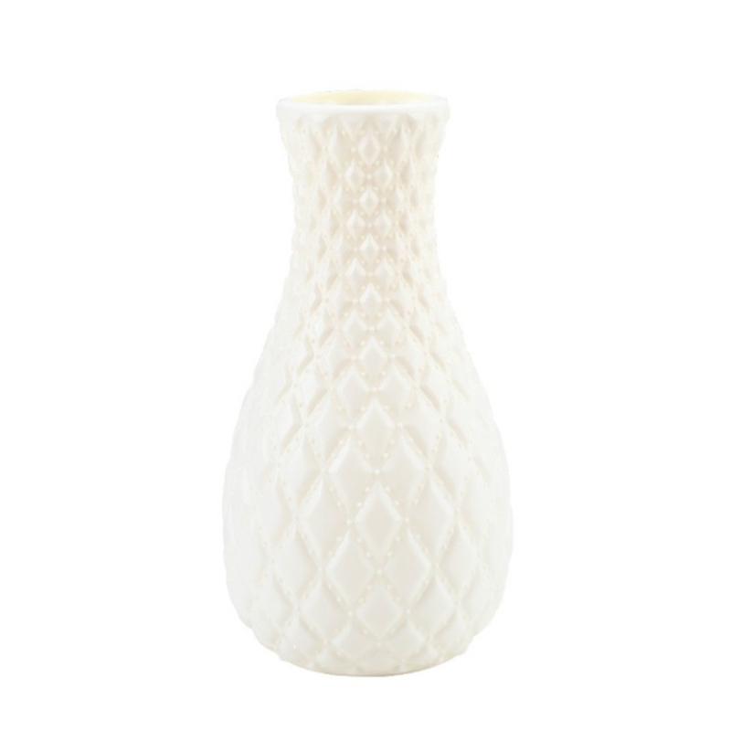 Plastic Flower Vase Decoration Home White Vases Imitation Ceramic Pot Nordic Style Basket