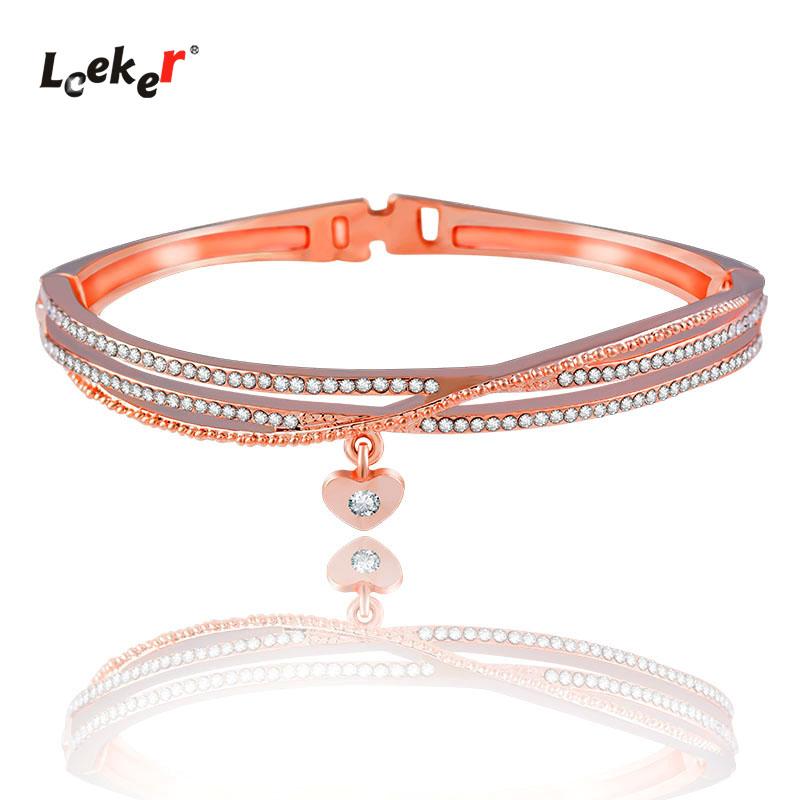 Link, Chain LEEKER Small Heart Pendant 3 Layers Crystal Bangle For Women Rose Gold Silver Color Wedding Accessories Bracelets Jewelry 477 K2, Black
Link, Chain LEEKER Small Heart Pendant 3 Layers Crystal Bangle For Women Rose Gold Silver Color Wedding Accessories Bracelets Jewelry 477 K2, Black