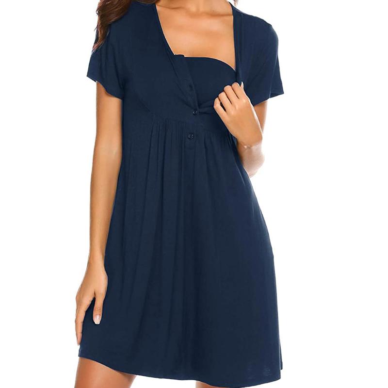 Maternity Dresses Women Hight Waist Pajamas Short Sleeve Nursing Dress For Breastfeeding Pregnancy Soft Nightdress Ropa, White
Maternity Dresses Women Hight Waist Pajamas Short Sleeve Nursing Dress For Breastfeeding Pregnancy Soft Nightdress Ropa, White