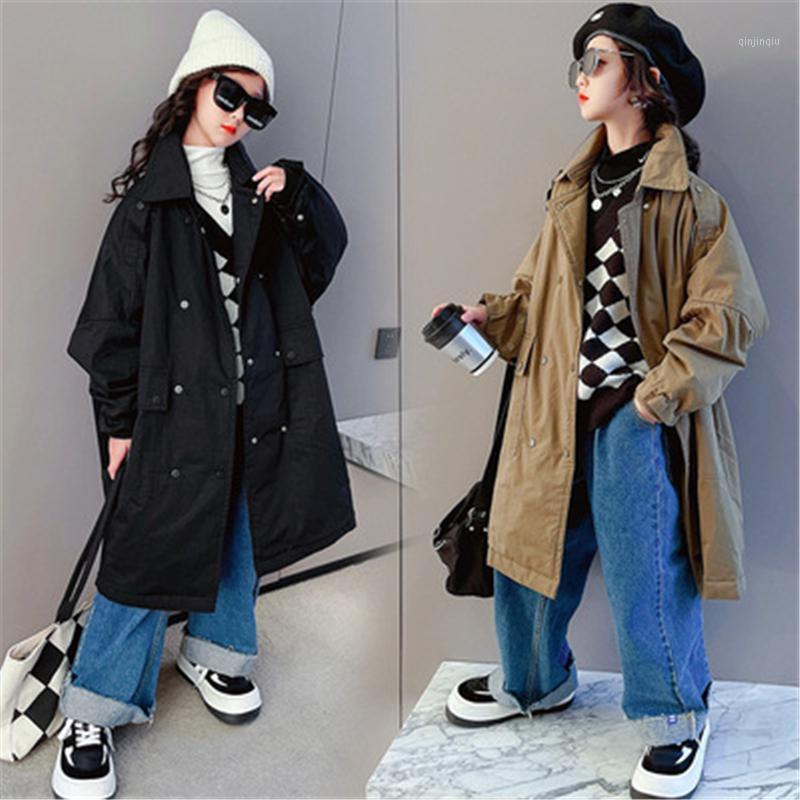 Coat Windbreaker For Girls Winter Thicken Trench Coats Fleece Warm All-match Fashion Children's Outerwear Casual Teens Kids Clothes, Blue;gray
Coat Windbreaker For Girls Winter Thicken Trench Coats Fleece Warm All-match Fashion Children's Outerwear Casual Teens Kids Clothes, Blue;gray