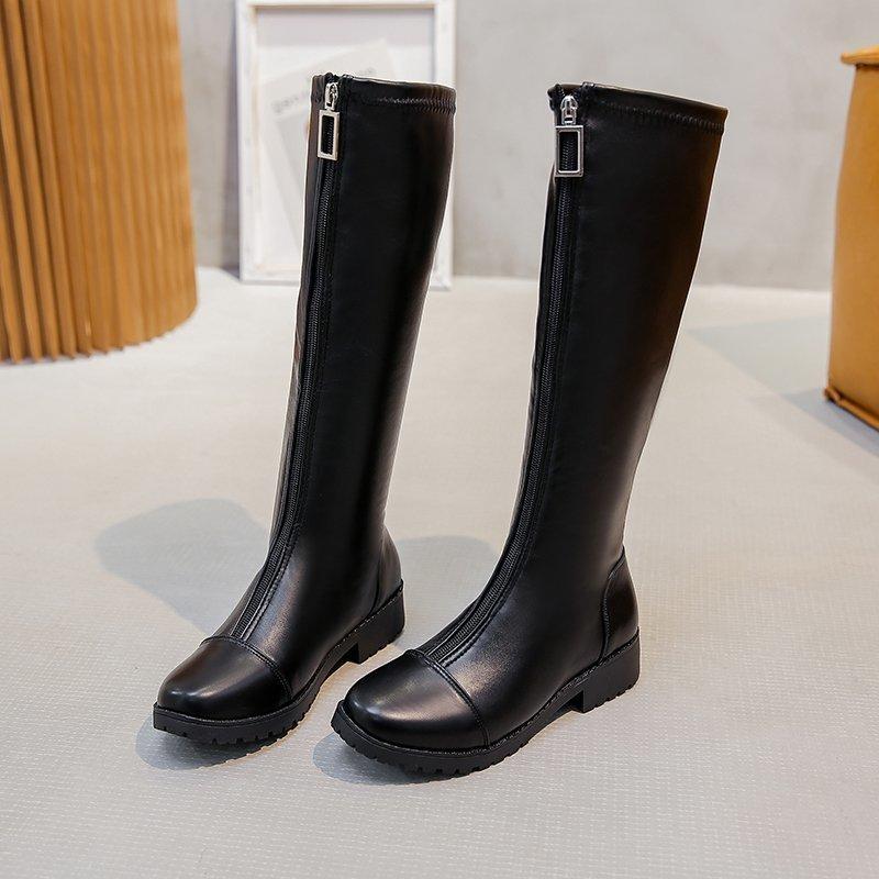 Boots Women Fashion Knee High Zipper Motorcycle Shoes Soft Leather Platform Goth British Style Mid-tube Plus Size43, Black
Boots Women Fashion Knee High Zipper Motorcycle Shoes Soft Leather Platform Goth British Style Mid-tube Plus Size43, Black
