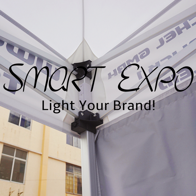 10*10ft Outdoor Gazebo Tent Advertising Display Folding Canopy for Vendors with Aluminum Frame 600D Top Printing Wheeled Bag