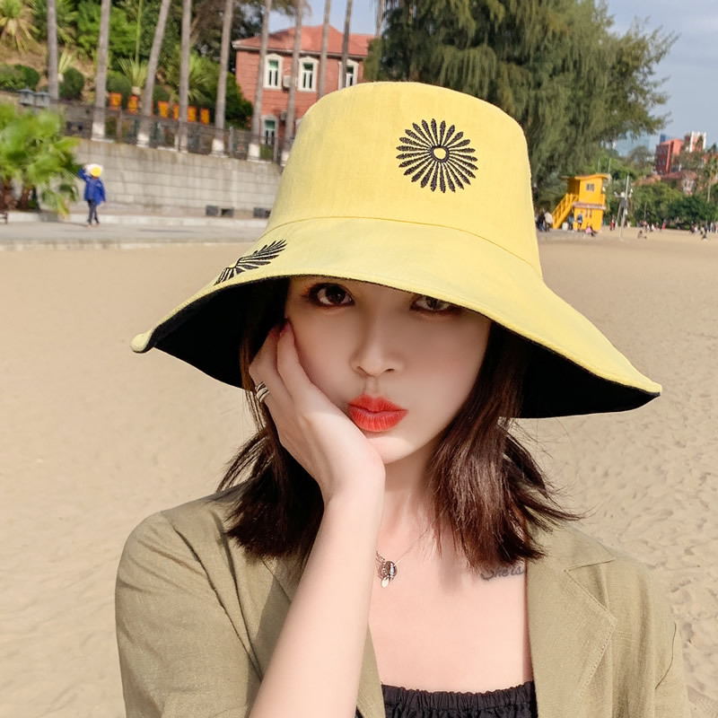Hat Womens Korean-Style All-Matching Travel Sun Hat Double-Sided SUNFLOWER Bucket Hat Japanese Style Fisherman Bucket Womens Summer, Yellow
Hat Womens Korean-Style All-Matching Travel Sun Hat Double-Sided SUNFLOWER Bucket Hat Japanese Style Fisherman Bucket Womens Summer, Yellow