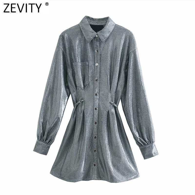 Zevity Women Vintage Sexy Backless Shining Mini Shirt Dress Female Long Sleeve Breasted Lace Up Casual Slim Retro Vestido DS4834 210603, As pic ds4834o
Zevity Women Vintage Sexy Backless Shining Mini Shirt Dress Female Long Sleeve Breasted Lace Up Casual Slim Retro Vestido DS4834 210603, As pic ds4834o