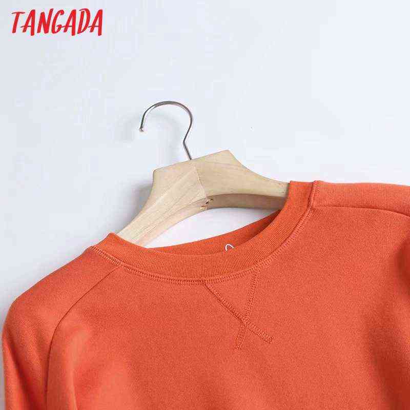 Tangada Women Fashion Solid Sweatshirts Oversize Long Sleeve O Neck Loose Pullovers Female Tops 4C77 211108