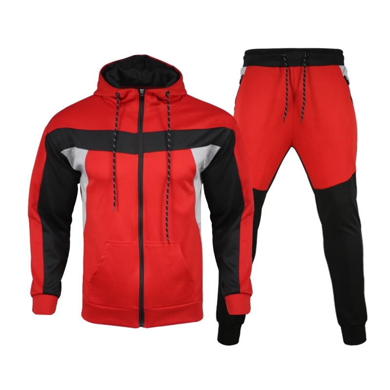 New sports splicing contrast color hooded long sleeve men's mountaineering outdoor suit, Black
New sports splicing contrast color hooded long sleeve men's mountaineering outdoor suit, Black