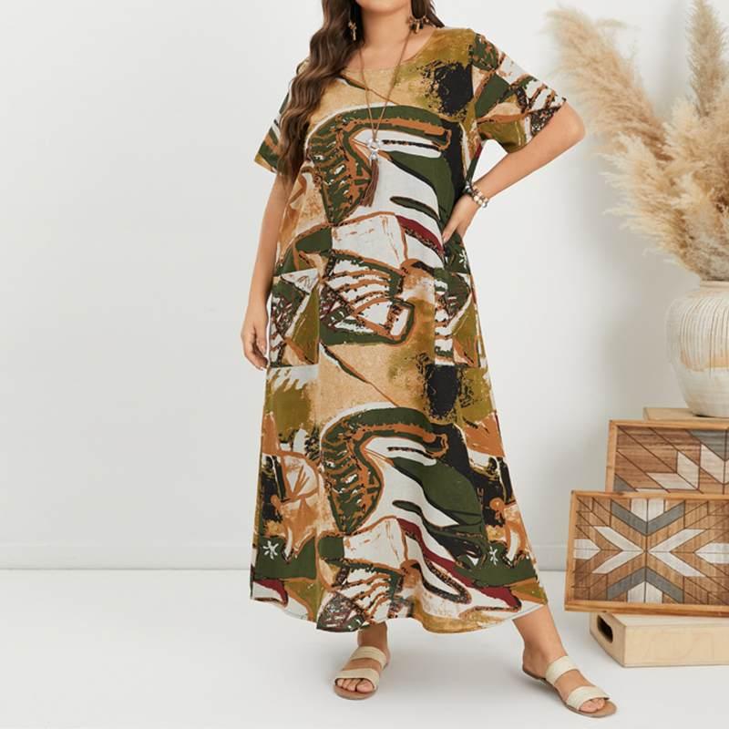 Plus Size Dresses VONDA Bohemian Women Short Sleeve Maxi Dress Summer Casual Cotton Vintage Printed Long Beach Sundress, Black
Plus Size Dresses VONDA Bohemian Women Short Sleeve Maxi Dress Summer Casual Cotton Vintage Printed Long Beach Sundress, Black