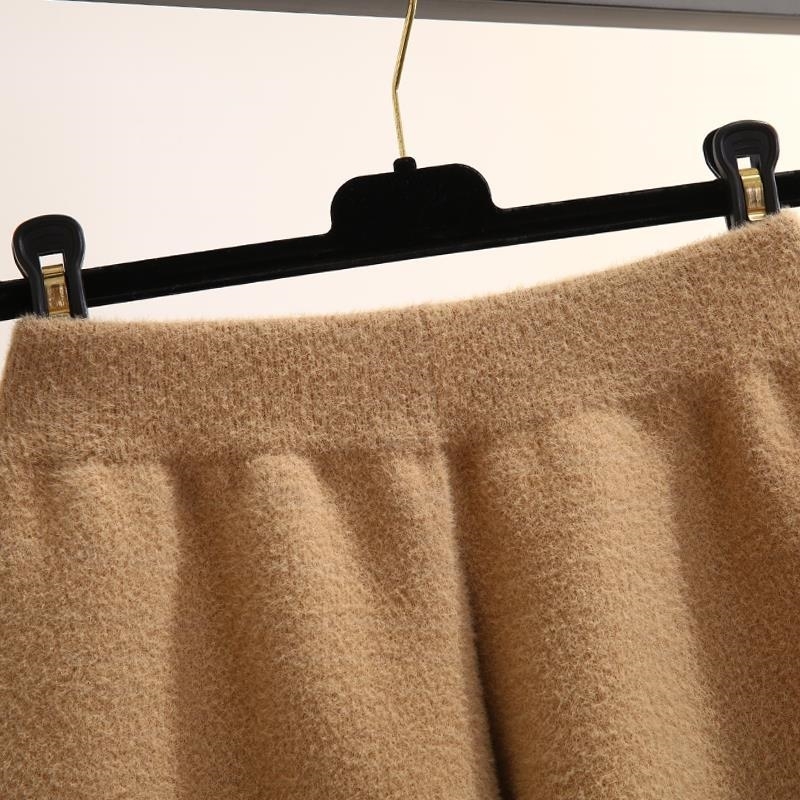 Nomikuma Thicken Faux Mink Cashmere Women Shorts Causal High Waist Autumn Winter Basic Bottom New Femme Wide Leg Short 6D158 210427