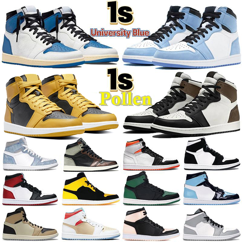 Top quality Newest Jumpman Mens 1 High retro OG basketball shoes 1s University Blue dark mocha Lightning Pollen Hyper Royal Chicago Women Sports sneakers
Top quality Newest Jumpman Mens 1 High retro OG basketball shoes 1s University Blue dark mocha Lightning Pollen Hyper Royal Chicago Women Sports sneakers