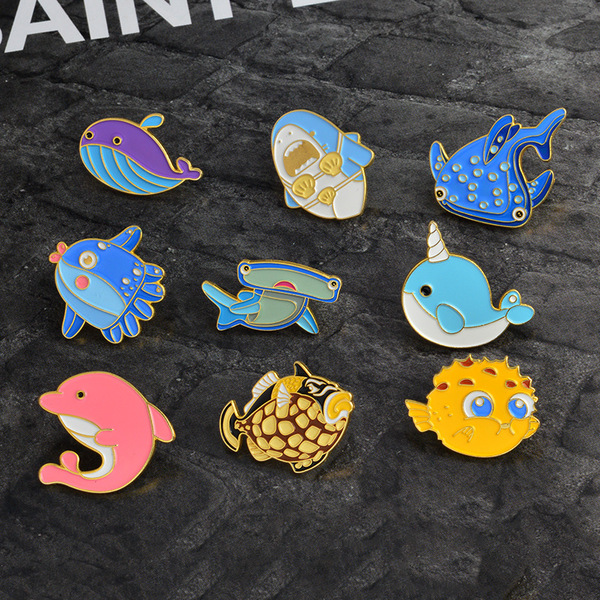 Sea Animal Shark whale Fish Brooch pins Enamel Cartoon Lapel pin for women men Top dress cosage fashion jewelry will and sandy, Gray 
Sea Animal Shark whale Fish Brooch pins Enamel Cartoon Lapel pin for women men Top dress cosage fashion jewelry will and sandy, Gray