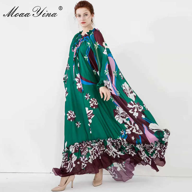 Fashion Designer dress Spring Summer Women Dress Lantern Sleeve Floral-Print Loose Elegant Maxi Dresses 210524, Green
Fashion Designer dress Spring Summer Women Dress Lantern Sleeve Floral-Print Loose Elegant Maxi Dresses 210524, Green