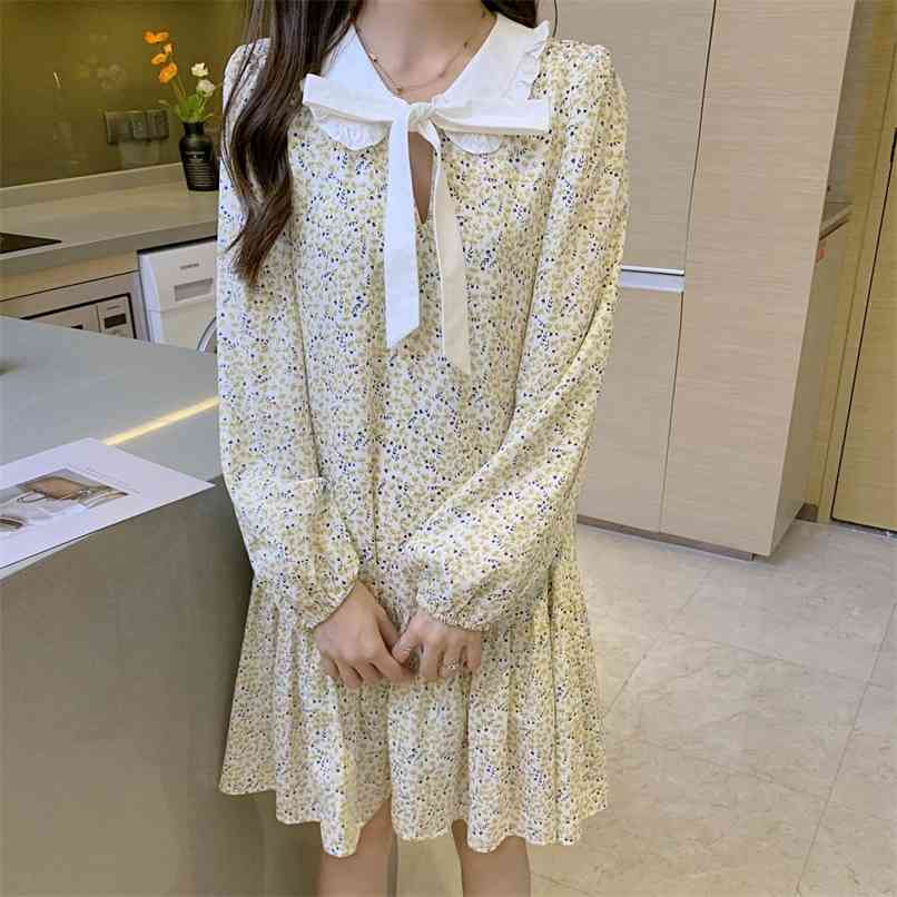 Chiffon Floral Dress Women's Loose and Thin Doll Collar Mini Skirt Summer Korean Fashion women's clothing 210520, Mixed color
Chiffon Floral Dress Women's Loose and Thin Doll Collar Mini Skirt Summer Korean Fashion women's clothing 210520, Mixed color
