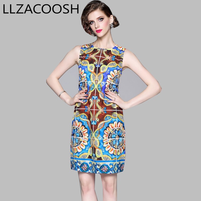 Women Dress Summer Runway Designer Sleeveless Vest Printing Floral A Line Mini Dresses Vestidos Party Clothing 210514, Picture color
Women Dress Summer Runway Designer Sleeveless Vest Printing Floral A Line Mini Dresses Vestidos Party Clothing 210514, Picture color