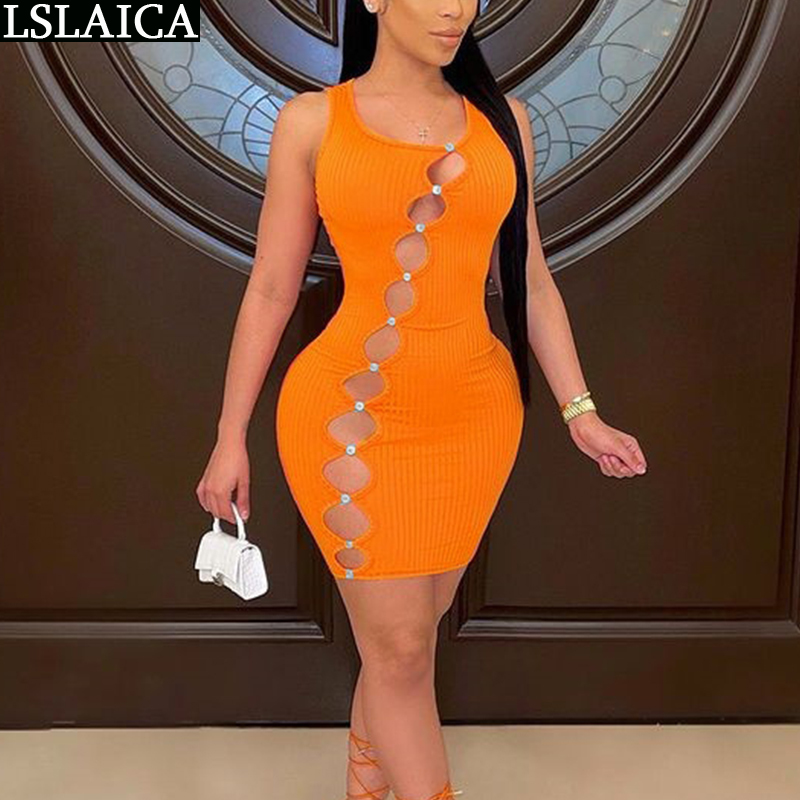 Women Dresses Solid Color High Waist Hollow Out Sexy Elegant Mini Dress Party Night Club Knitted Sleeveless Summer 210520, Orange
Women Dresses Solid Color High Waist Hollow Out Sexy Elegant Mini Dress Party Night Club Knitted Sleeveless Summer 210520, Orange