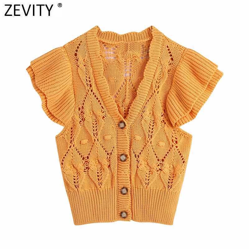 Zevity 2021 Women Fashion V Neck Crochet Cardigan Knitting Sweater Female Chic Cascading Ruffles Casual Buttons Cloth Tops SW855 Q0817, As pic sw855bb 
Zevity 2021 Women Fashion V Neck Crochet Cardigan Knitting Sweater Female Chic Cascading Ruffles Casual Buttons Cloth Tops SW855 Q0817, As pic sw855bb