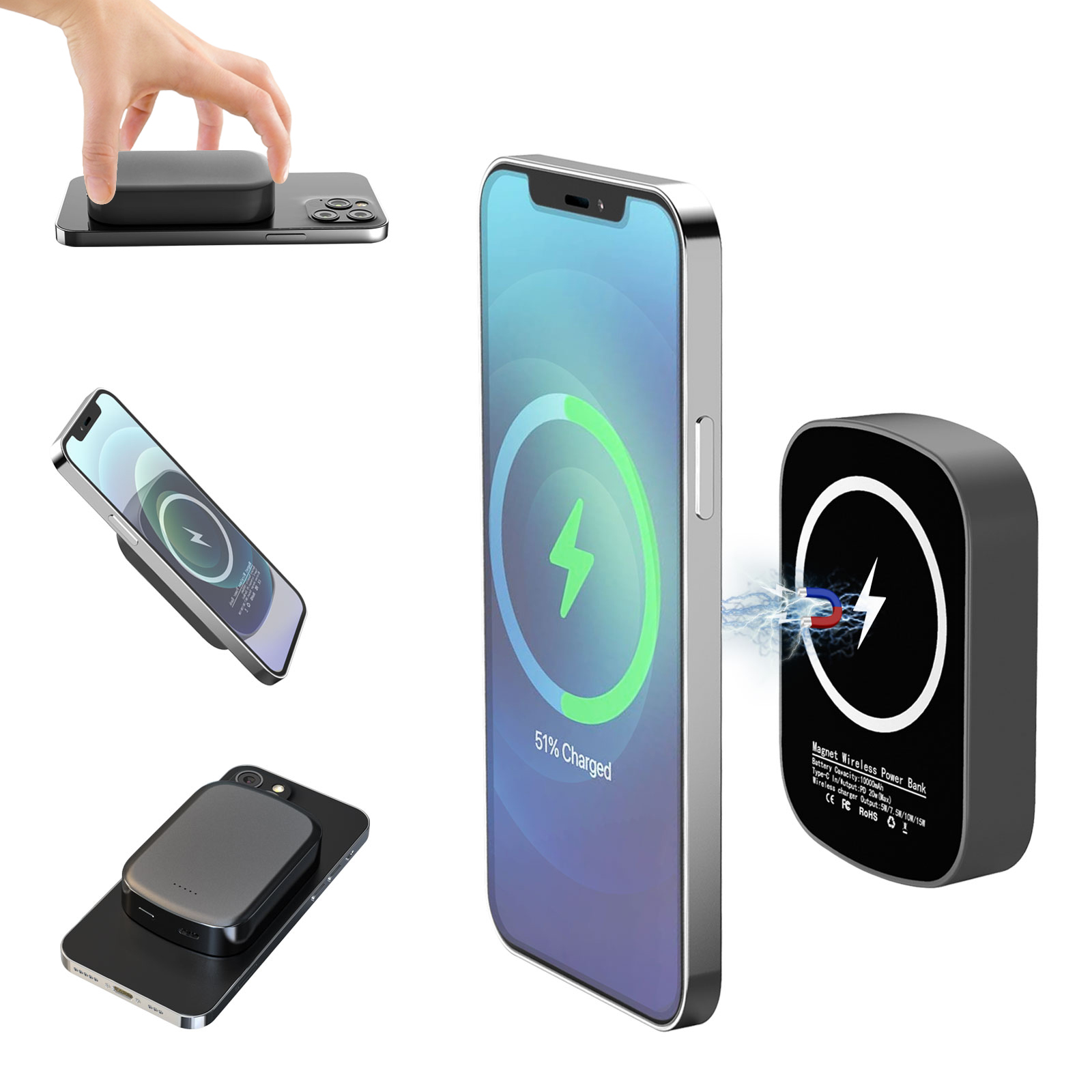 Magnetic Wireless Power Bank Charger 10000mAh External Battery For iPhone 12 13 Pro Max Mini Fast Charging PowerBank Magsafe Battery pack
Magnetic Wireless Power Bank Charger 10000mAh External Battery For iPhone 12 13 Pro Max Mini Fast Charging PowerBank Magsafe Battery pack